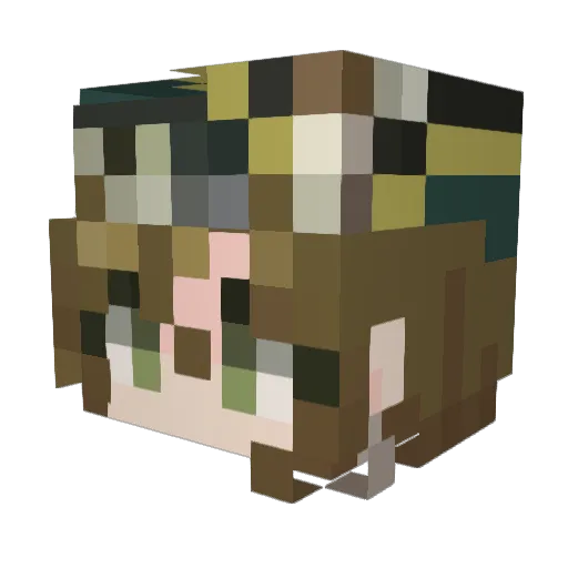 OrigamiSSSS Minecraft avatar head, 3D render