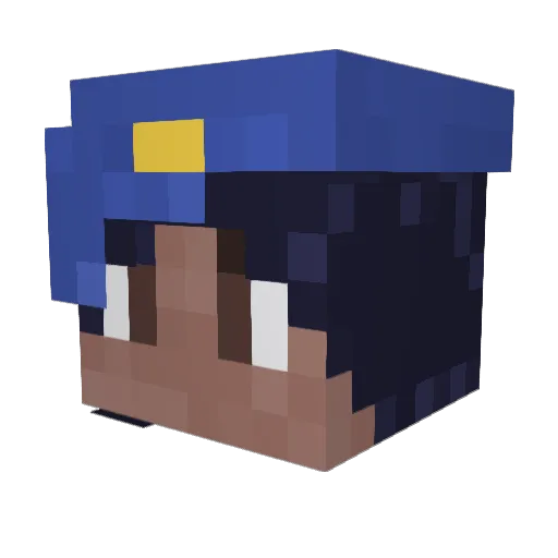 Origen_Pearl Minecraft avatar head, 3D render