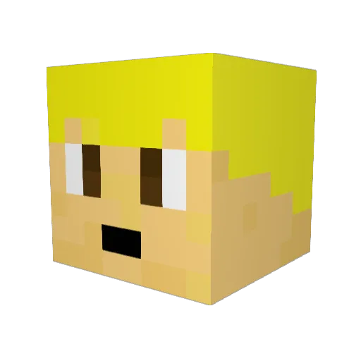 OriginalBen Minecraft avatar head, 3D render