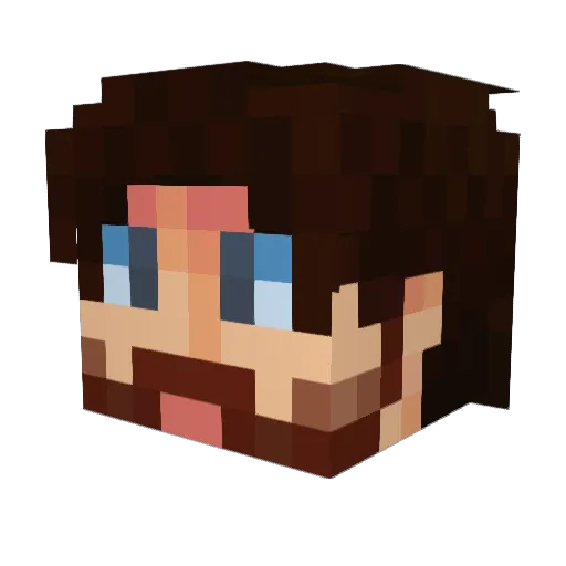 OrkPants Minecraft avatar head, 3D render