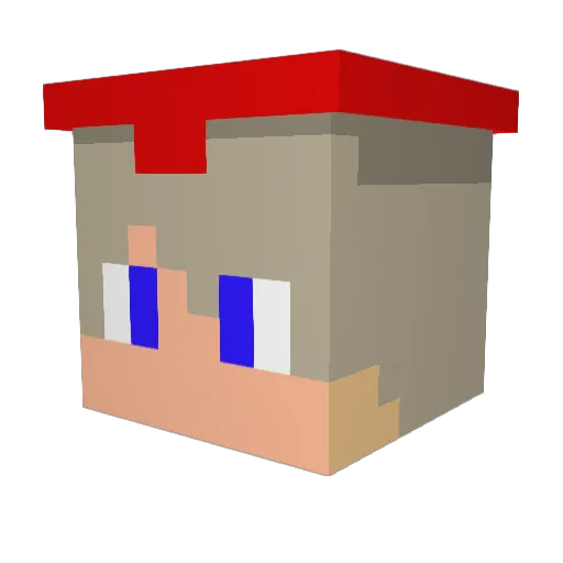 Orless Minecraft avatar head, 3D render