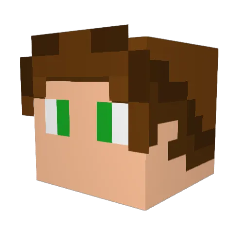 Orloux2 Minecraft avatar head, 3D render