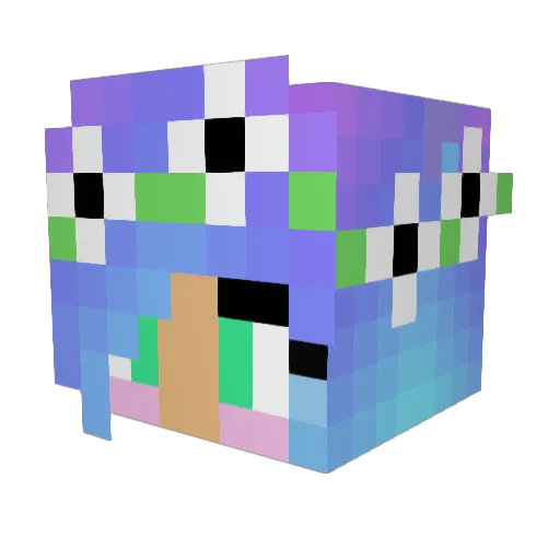 OrlyBrah Minecraft avatar head, 3D render