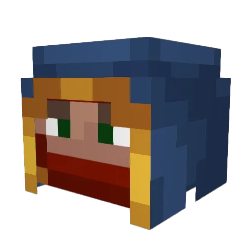 Ormata Minecraft avatar head, 3D render