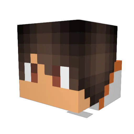 OrnjCrush Minecraft avatar head, 3D render