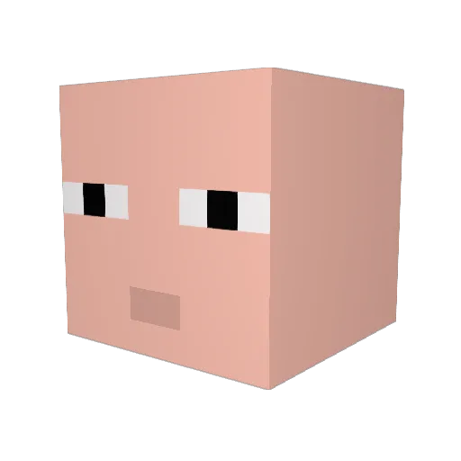 Ornoku Minecraft avatar head, 3D render
