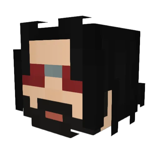 Ornox Minecraft avatar head, 3D render