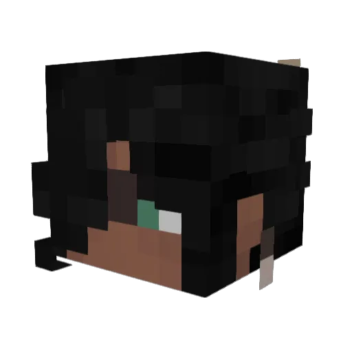 OrphRedHair Minecraft avatar head, 3D render
