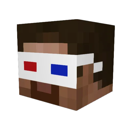 OrphanDeleter Minecraft avatar head, 3D render