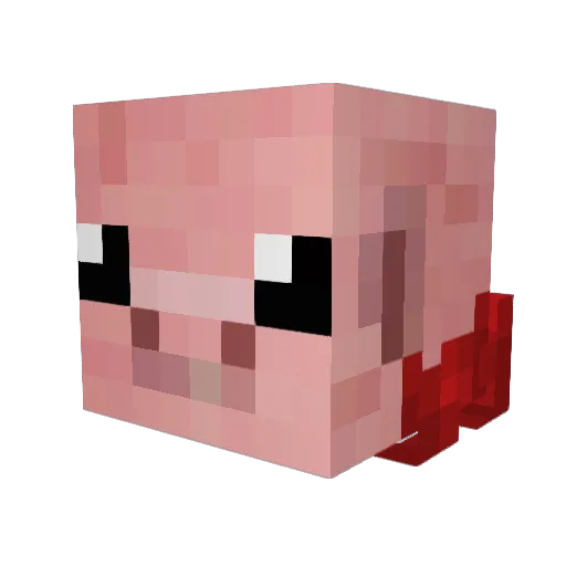 OrphanedPig Minecraft avatar head, 3D render