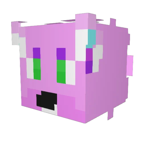 OrphosTheFox Minecraft avatar head, 3D render