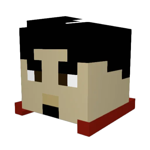 Orphs Minecraft avatar head, 3D render