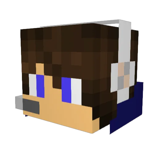 Orpy Minecraft avatar head, 3D render
