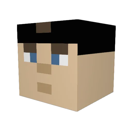 Orriando Minecraft avatar head, 3D render