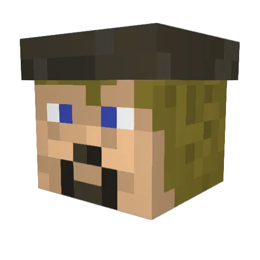 Orrie Minecraft avatar head, 3D render