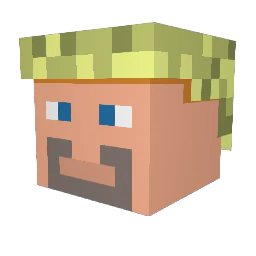 Ortizme Minecraft avatar head, 3D render
