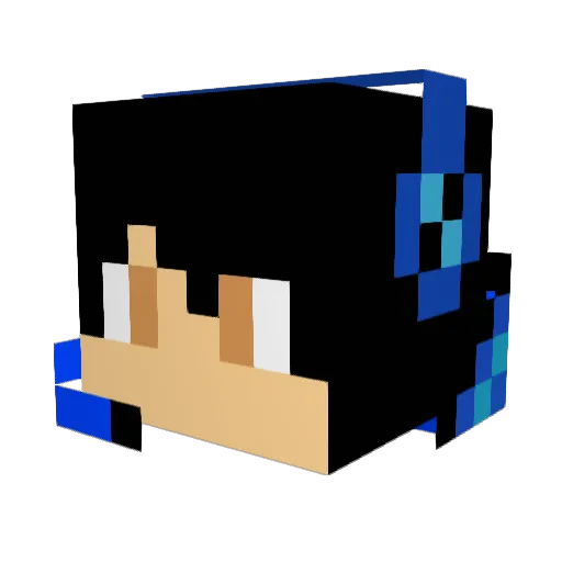 Orzz Minecraft avatar head, 3D render