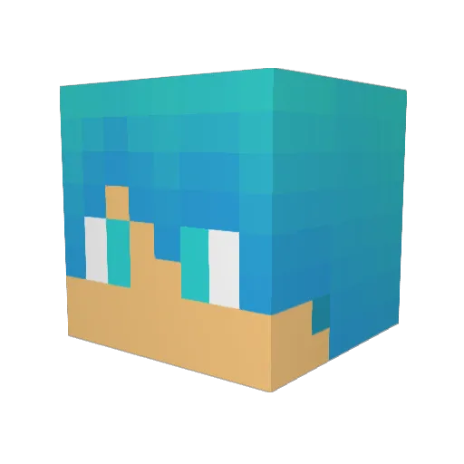 OsamuKing Minecraft avatar head, 3D render