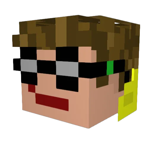 Oscool Minecraft avatar head, 3D render