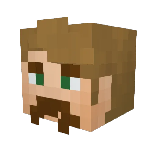 Oshawotti Minecraft avatar head, 3D render