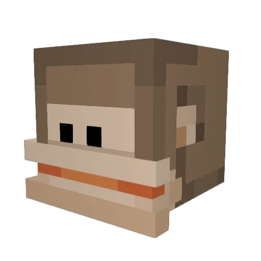 Oshwat Minecraft avatar head, 3D render