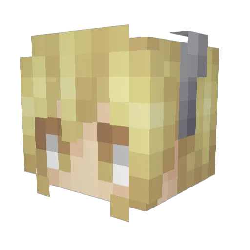 Oslight Minecraft avatar head, 3D render