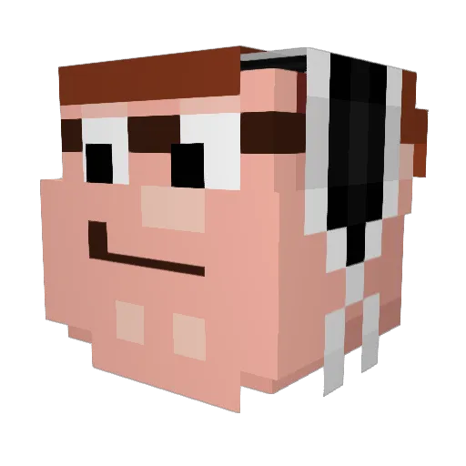 Ossytheeat Minecraft avatar head, 3D render