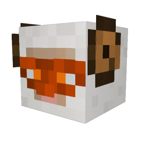 Ostere Minecraft avatar head, 3D render