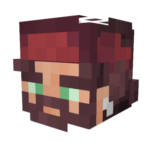 Osteria Minecraft avatar head, 3D render