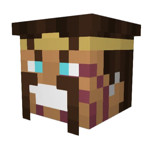 Ostran Minecraft avatar head, 3D render