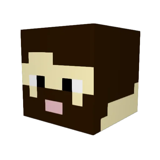 Ostravhaer Minecraft avatar head, 3D render