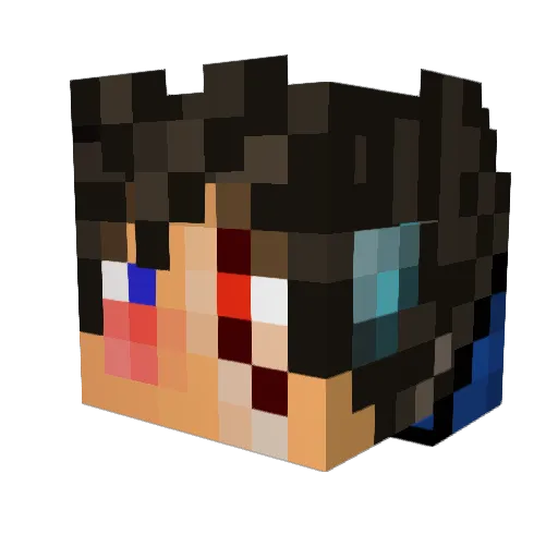 Ostricisor Minecraft avatar head, 3D render