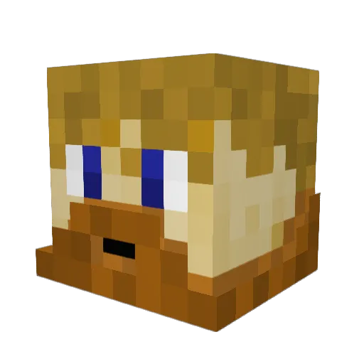 Ostrin Minecraft avatar head, 3D render