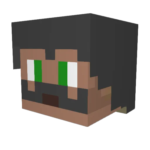 Ostrong Minecraft avatar head, 3D render