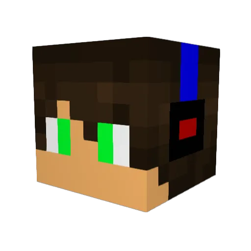 OswaldoLive Minecraft avatar head, 3D render