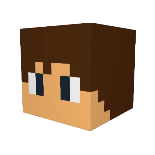 OtakuLUL Minecraft avatar head, 3D render