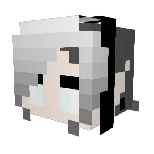 Otakyoku Minecraft avatar head, 3D render