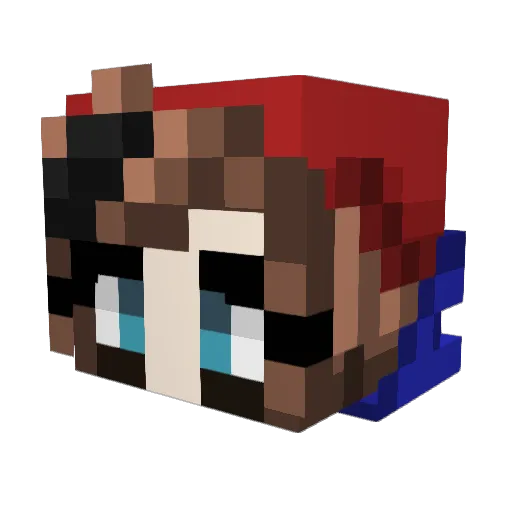 Otchikus Minecraft avatar head, 3D render