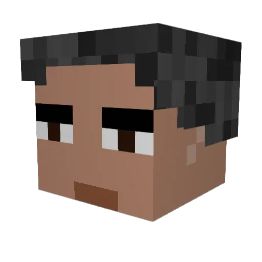 Ote2meu Minecraft avatar head, 3D render