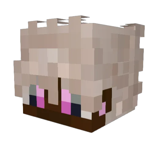 Otokito Minecraft avatar head, 3D render