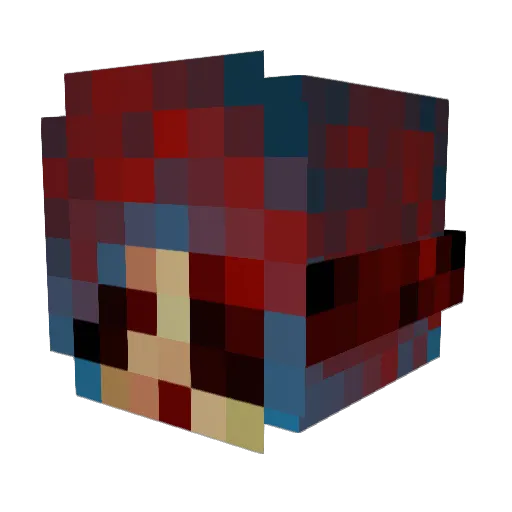 Otsuna_ Minecraft avatar head, 3D render