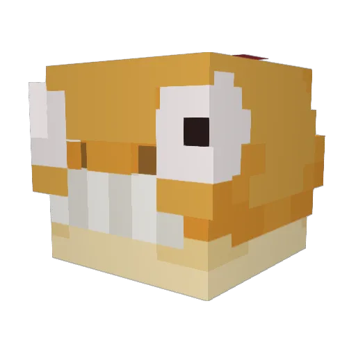 OtterPilot Minecraft avatar head, 3D render