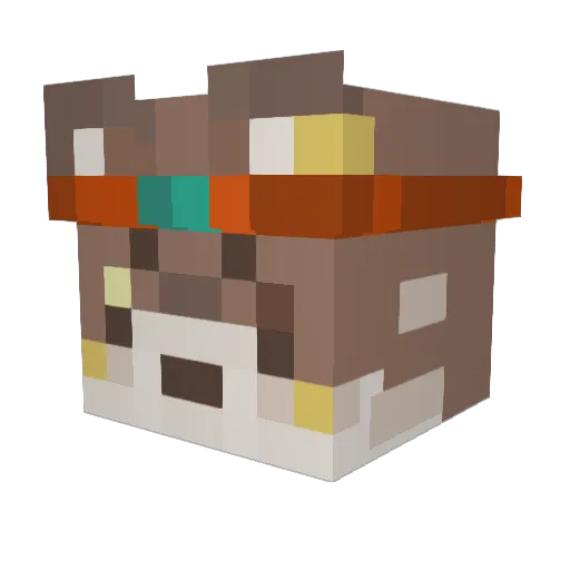 OtterxHam Minecraft avatar head, 3D render
