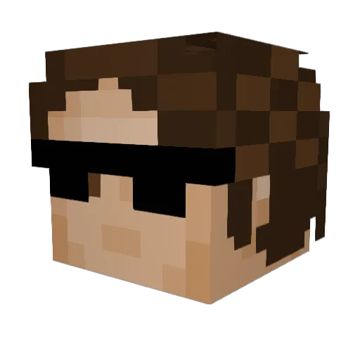 Ottom0bile Minecraft avatar head, 3D render