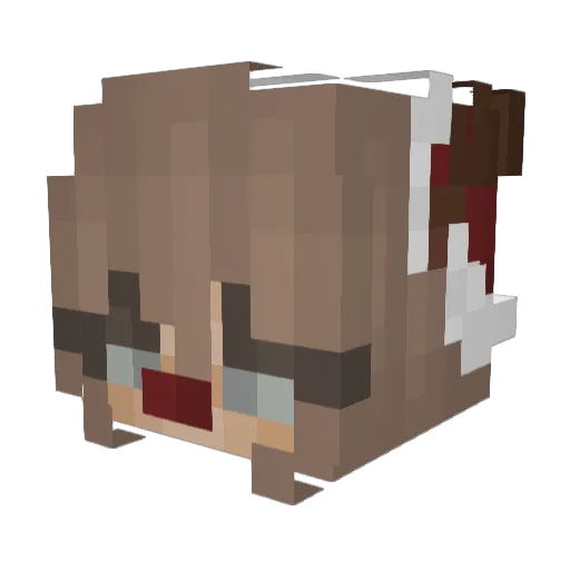 Ouassima Minecraft avatar head, 3D render