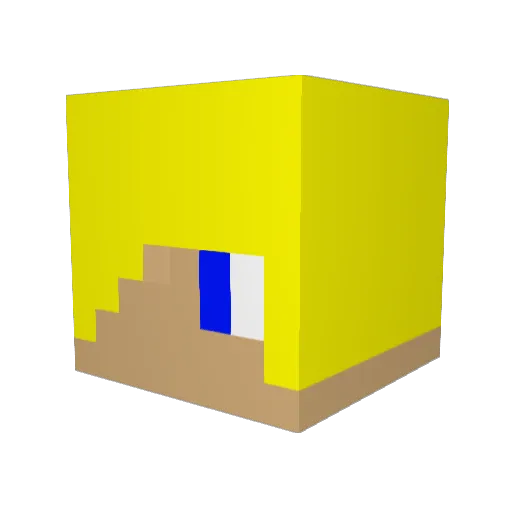 Ouchterlony Minecraft avatar head, 3D render