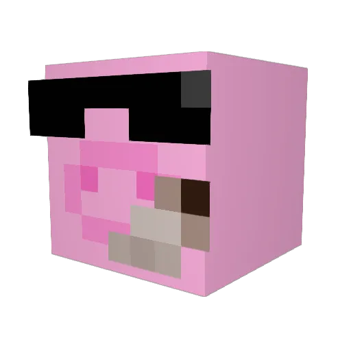 Ouffff Minecraft avatar head, 3D render