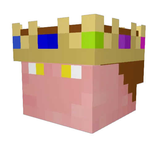 Ouhg Minecraft avatar head, 3D render