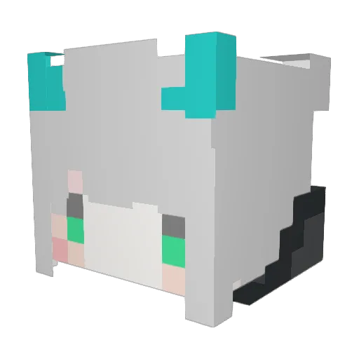 OukaYuki Minecraft avatar head, 3D render