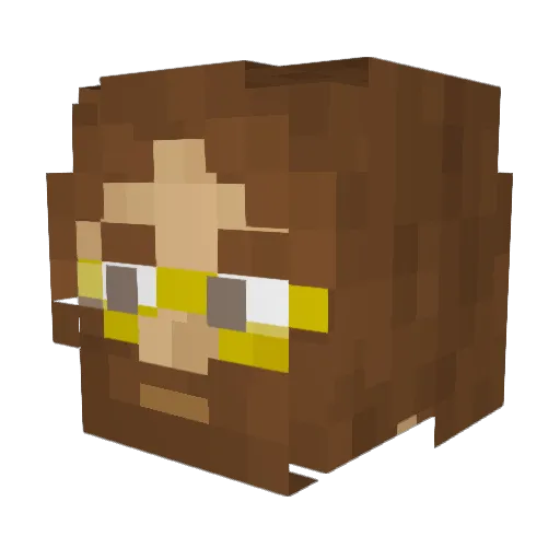 Oukl Minecraft avatar head, 3D render